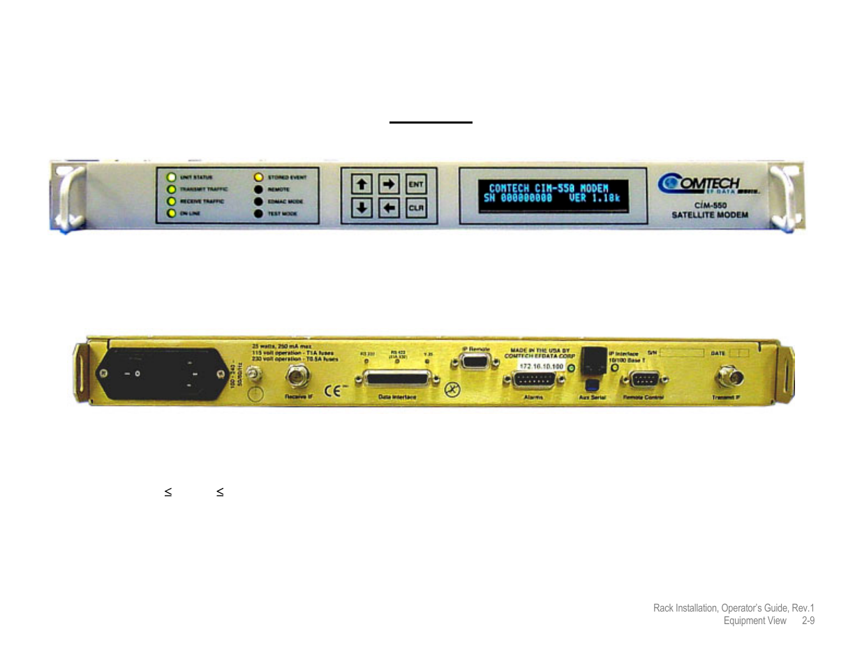 Cim-550 | Comtech EF Data MIDAS Rack Installation User Manual | Page 28 / 45