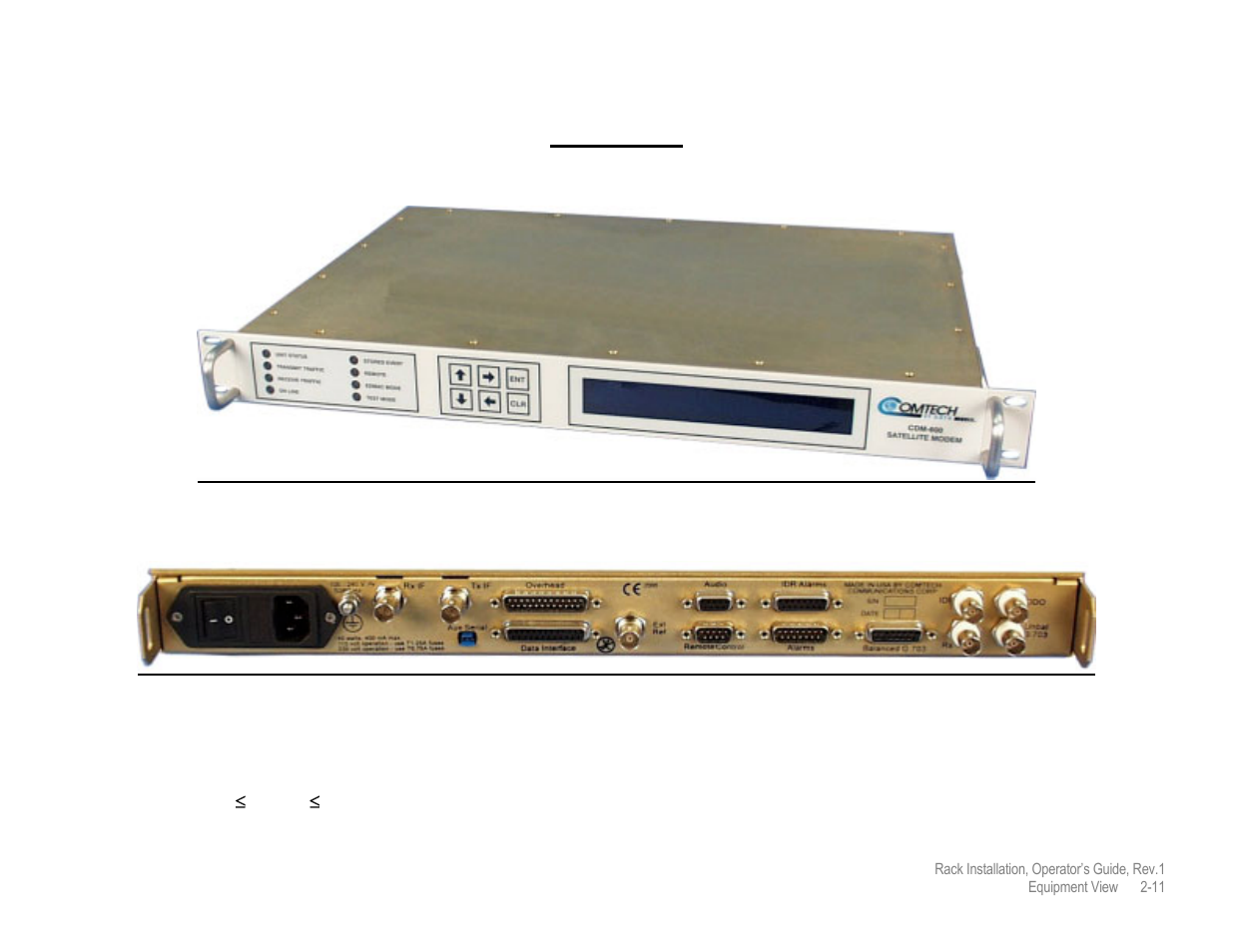 Cdm-600 | Comtech EF Data MIDAS Rack Installation User Manual | Page 30 / 45