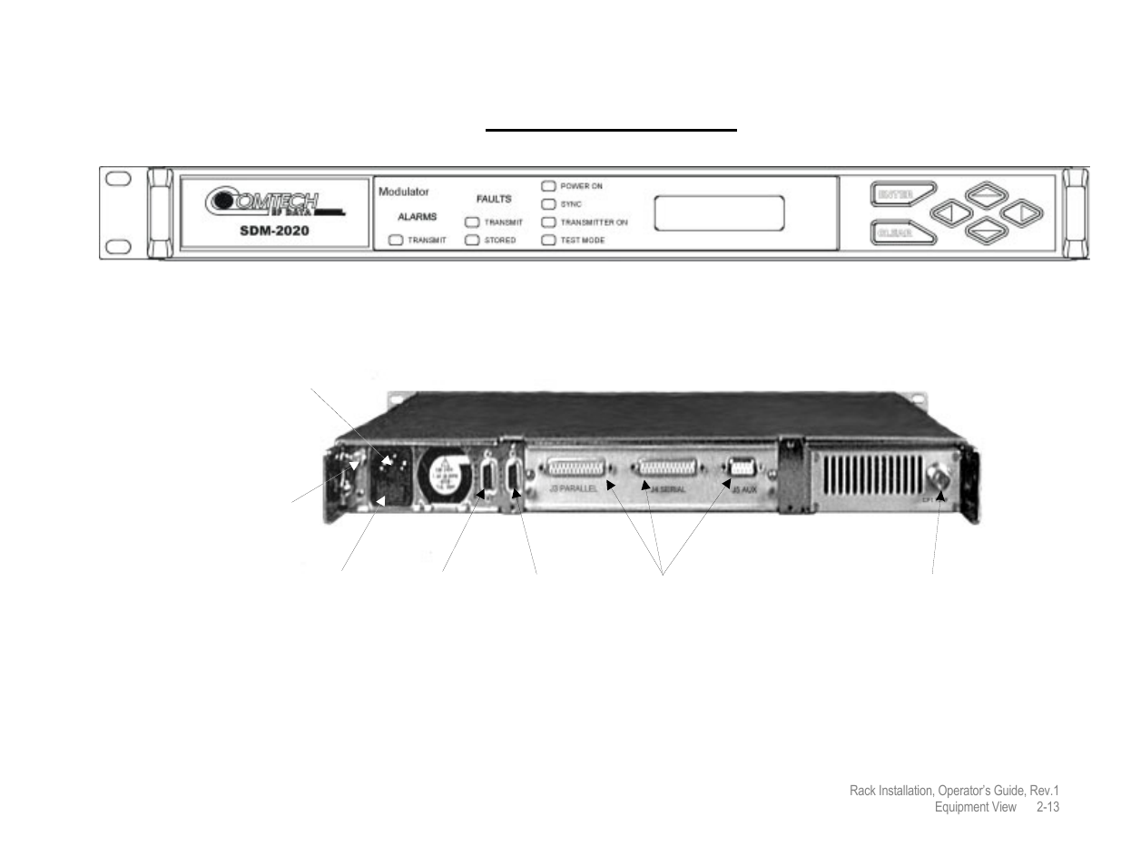 Sdm-2020 modulator | Comtech EF Data MIDAS Rack Installation User Manual | Page 32 / 45