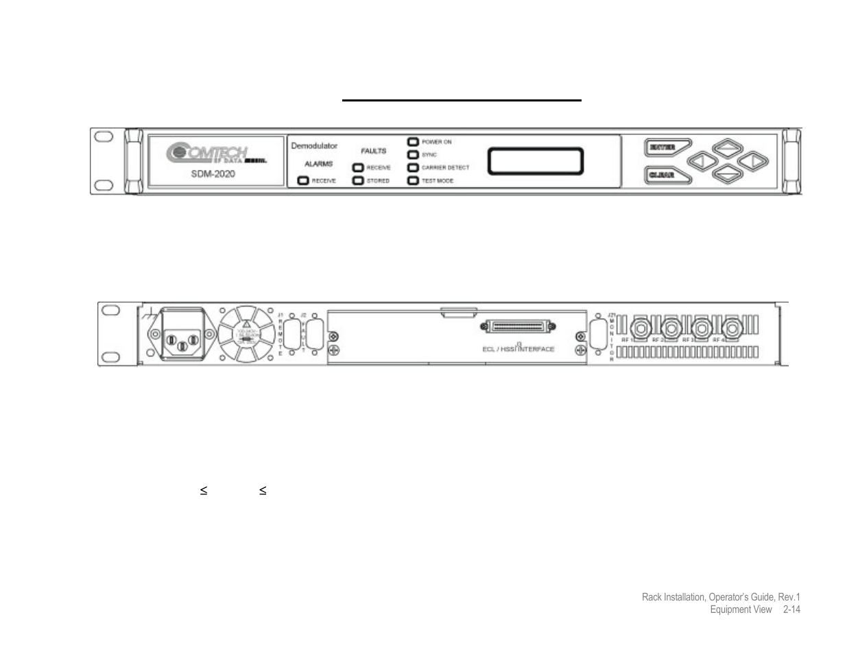 Sdm-2020 demodulator | Comtech EF Data MIDAS Rack Installation User Manual | Page 33 / 45