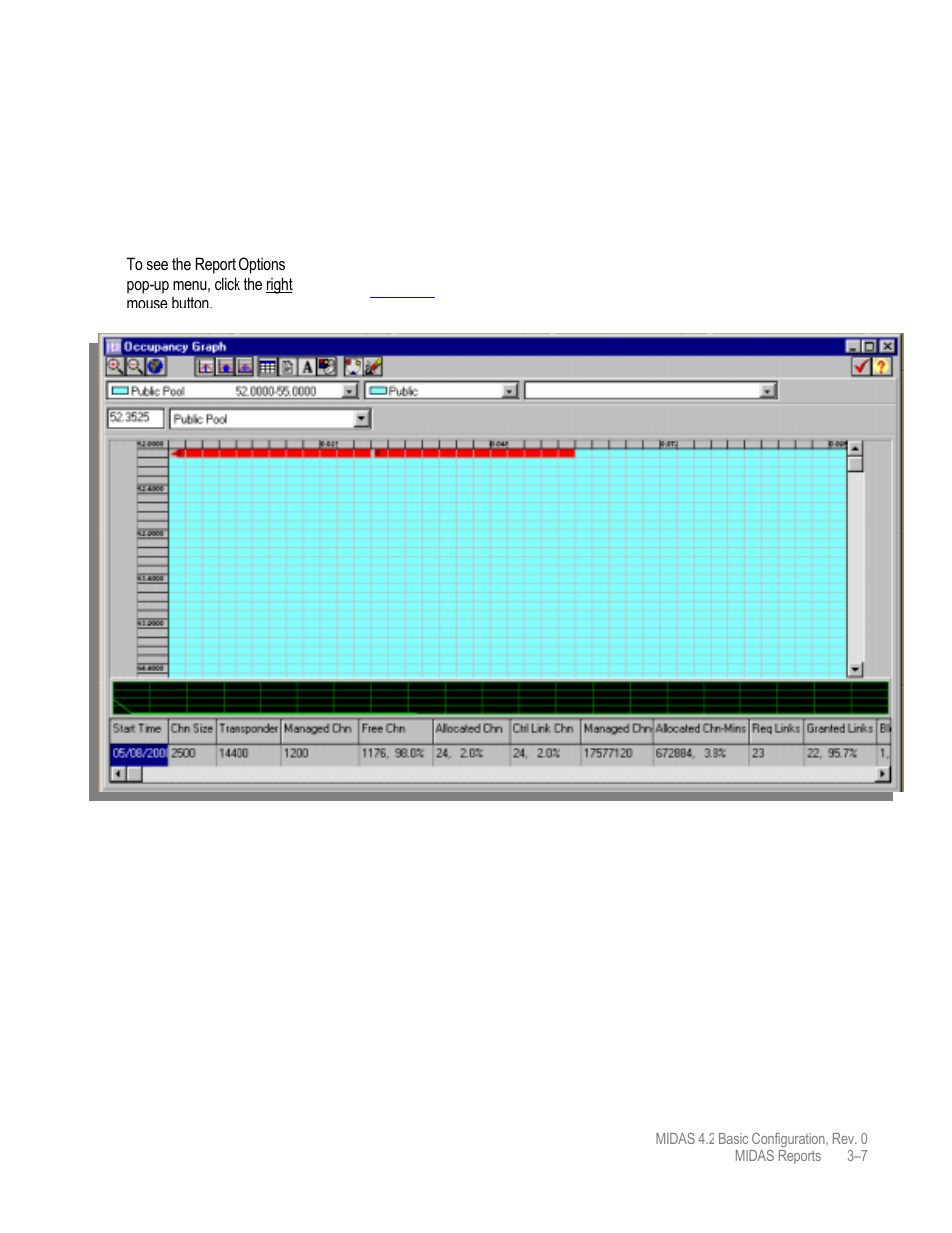 Occupancy graph report | Comtech EF Data MIDAS Version 4.X Basic Configuration User Manual | Page 115 / 164