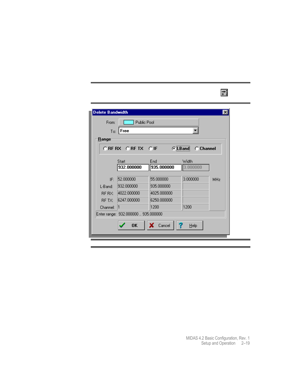 Deleting bandwidth pools | Comtech EF Data MIDAS Version 4.X Basic Configuration User Manual | Page 53 / 164