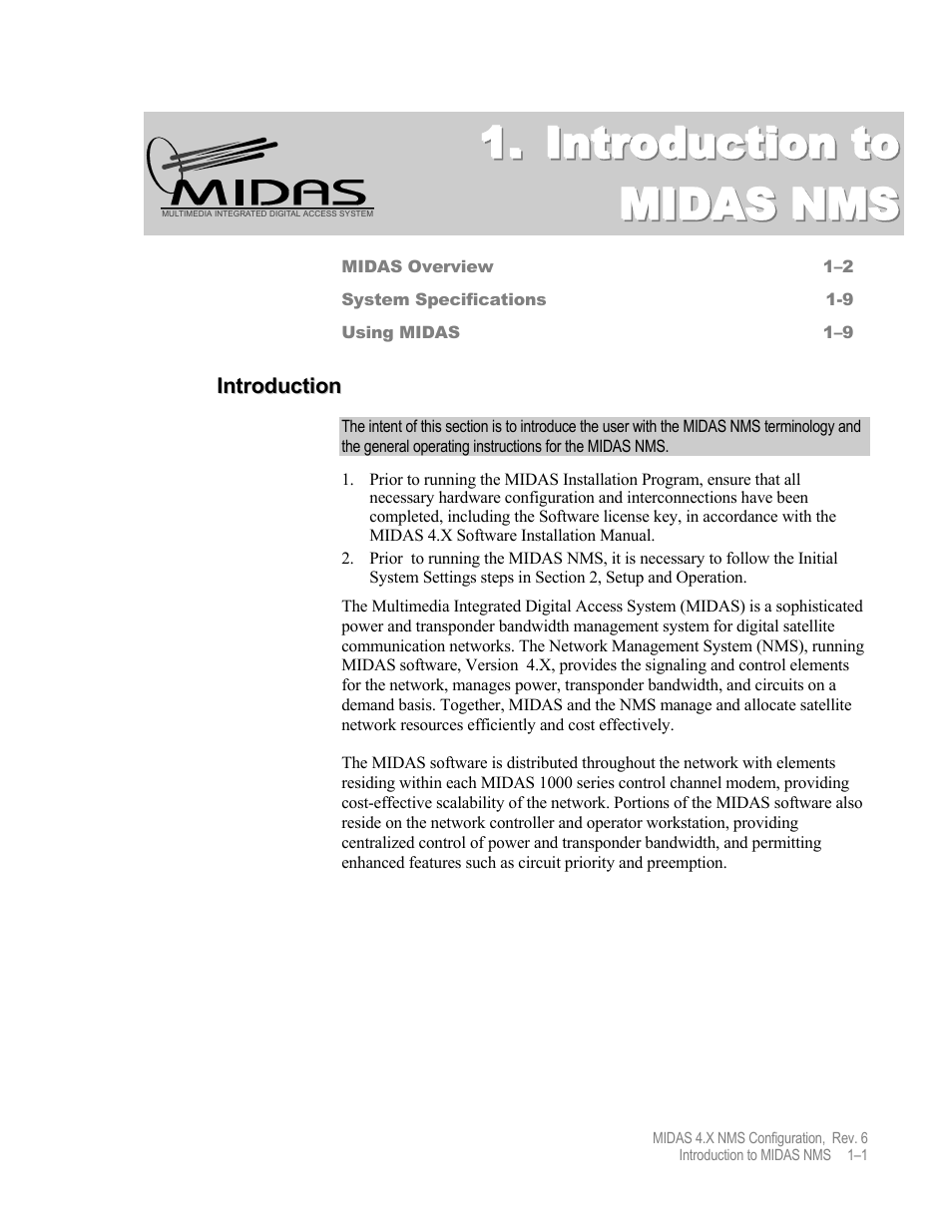 Introduction | Comtech EF Data MIDAS Version 4.X NMS Configuration User Manual | Page 13 / 150