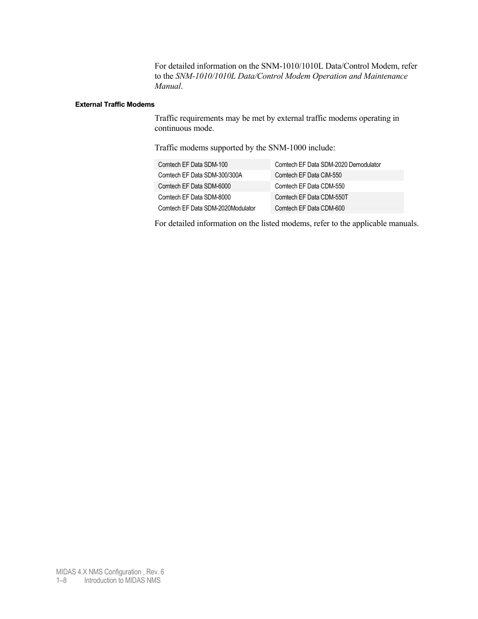 Comtech EF Data MIDAS Version 4.X NMS Configuration User Manual | Page 20 / 150