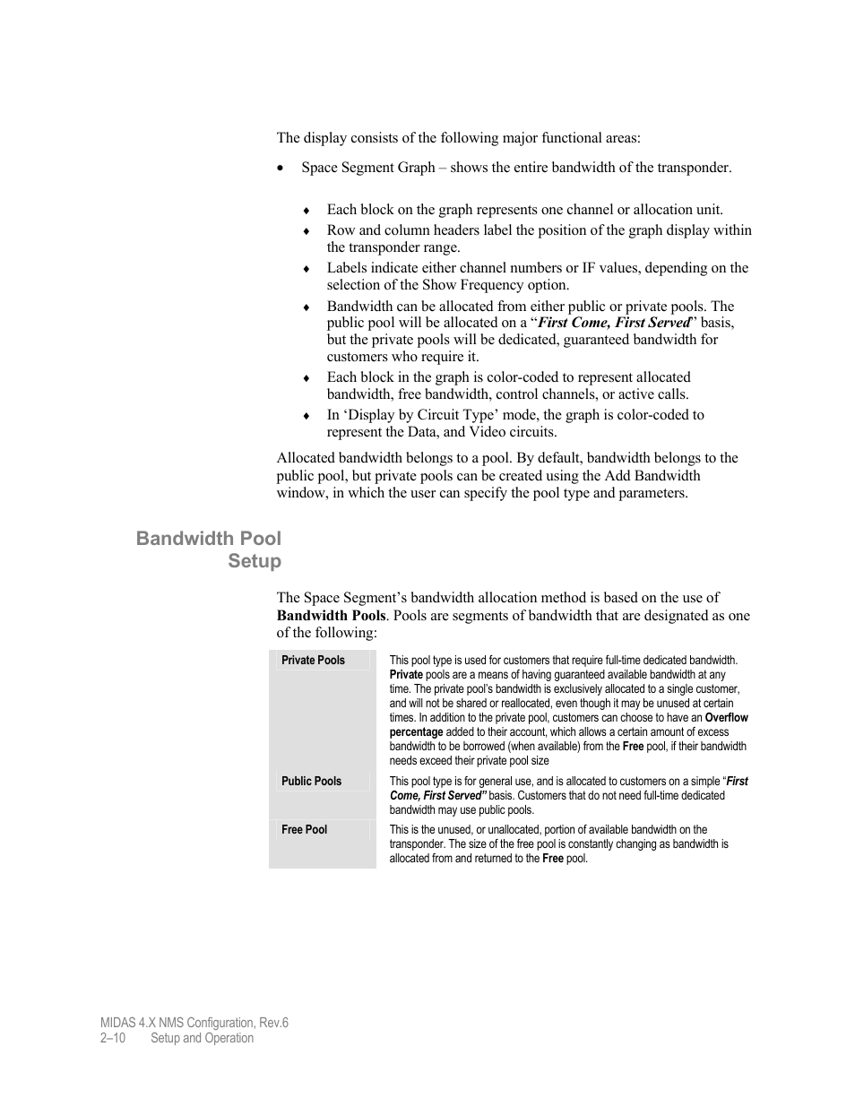 Bandwidth pool setup | Comtech EF Data MIDAS Version 4.X NMS Configuration User Manual | Page 38 / 150