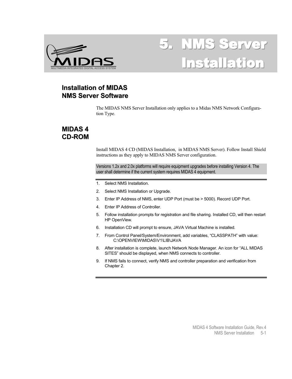 Nms server installation | Comtech EF Data MIDAS 4 Software Installation User Manual | Page 43 / 50