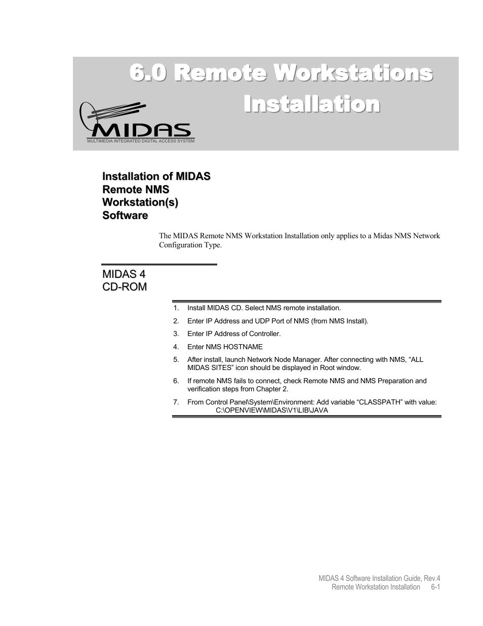 Remote workstations installation | Comtech EF Data MIDAS 4 Software Installation User Manual | Page 47 / 50