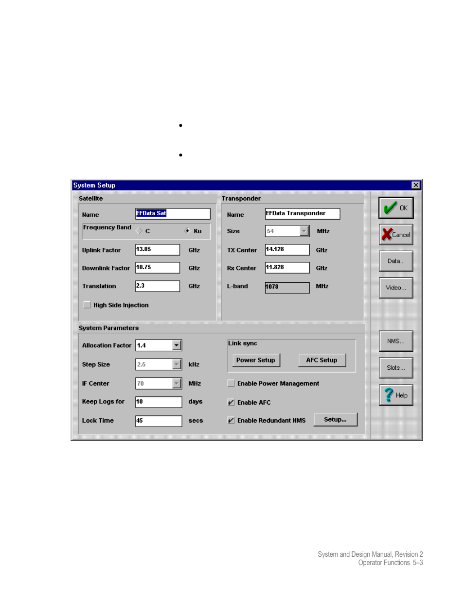 System setup | Comtech EF Data MIDAS 4 System and Design User Manual | Page 73 / 126