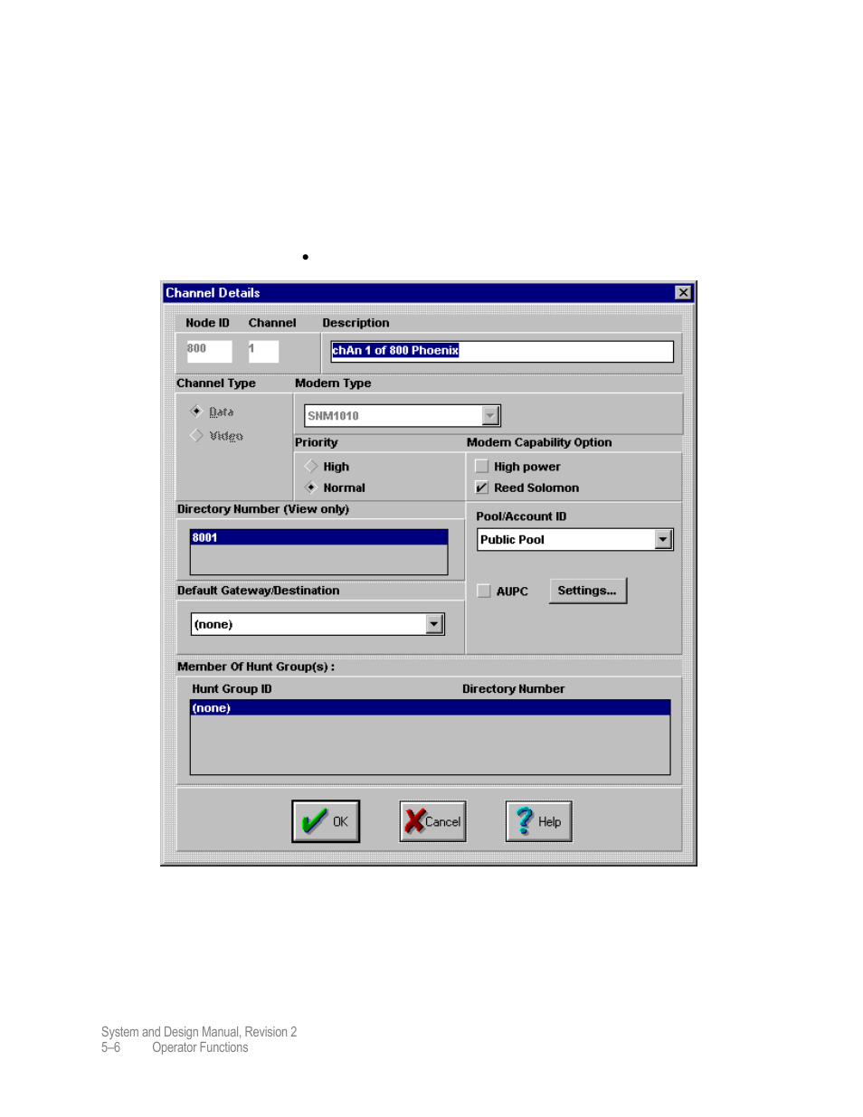 Traffic channel configuration | Comtech EF Data MIDAS 4 System and Design User Manual | Page 76 / 126