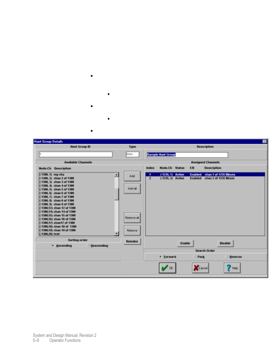 Hunt groups | Comtech EF Data MIDAS 4 System and Design User Manual | Page 78 / 126