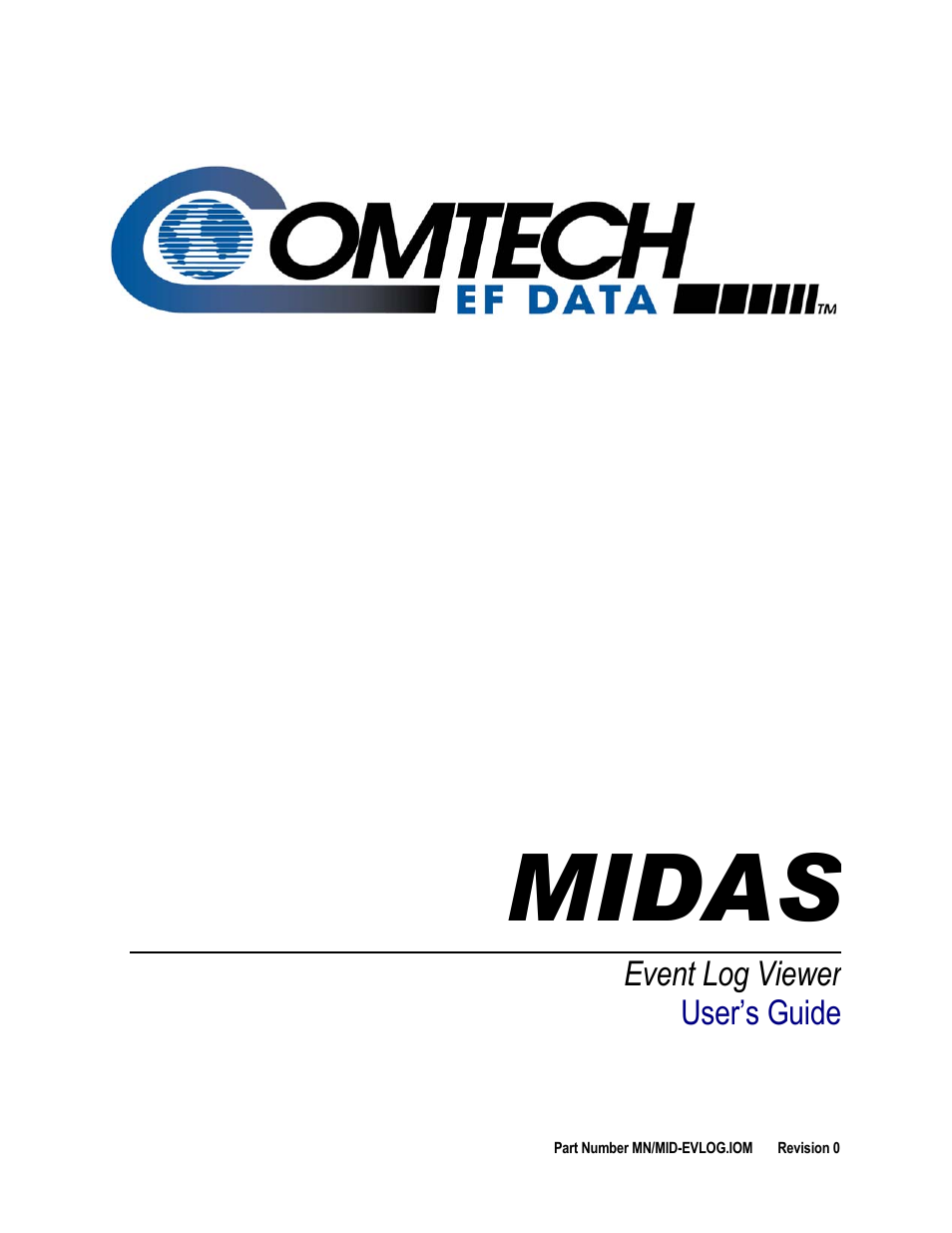 Comtech EF Data MIDAS Event Log Viewer User Manual | 30 pages