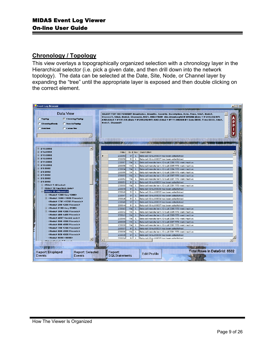 Chronology / topology | Comtech EF Data MIDAS Event Log Viewer User Manual | Page 11 / 30