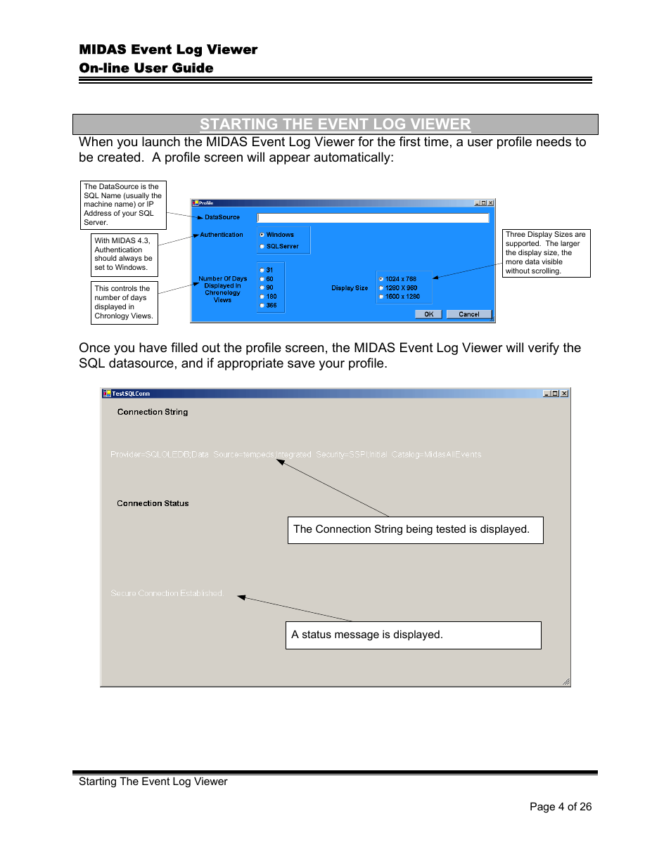 Starting the event log viewer | Comtech EF Data MIDAS Event Log Viewer User Manual | Page 6 / 30