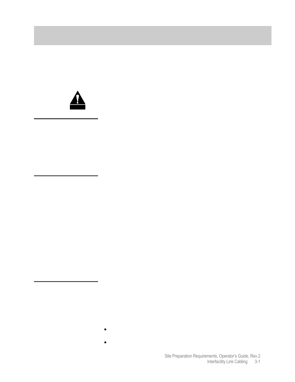 Chp 3 interfacility link cabling, Interfacility link cabling, Cable ways and/or cable ladders | Computer floor, Conduit | Comtech EF Data MIDAS Site Preparation Requirements User Manual | Page 19 / 30