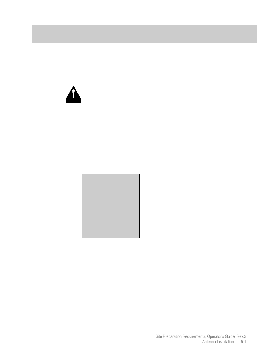 Chp 5 antenna installation, Antenna power | Comtech EF Data MIDAS Site Preparation Requirements User Manual | Page 23 / 30