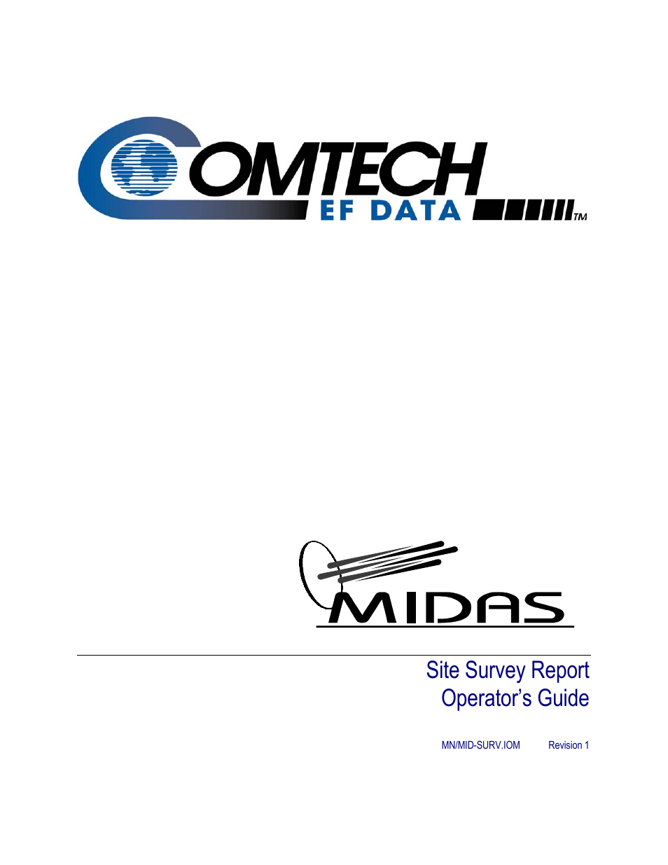 Comtech EF Data MIDAS Site Survey Report User Manual | 64 pages