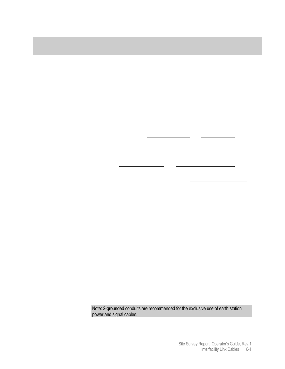 Chp 6 interfacility link cables, Interfacility link cables | Comtech EF Data MIDAS Site Survey Report User Manual | Page 45 / 64