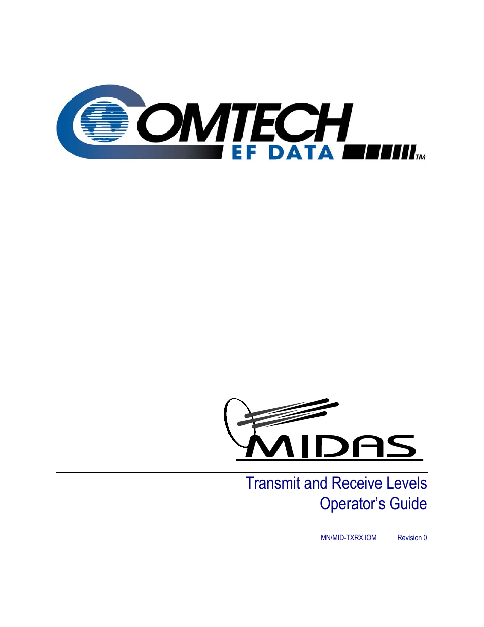 Comtech EF Data MIDAS Transmit and Receive Levels User Manual | 14 pages