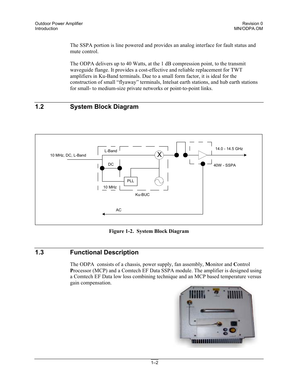 System block diagram, Functional description, 2 system block diagram | 3 functional description | Comtech EF Data Ku-Band Power Amplifier with Optional L-Band User Manual | Page 16 / 34