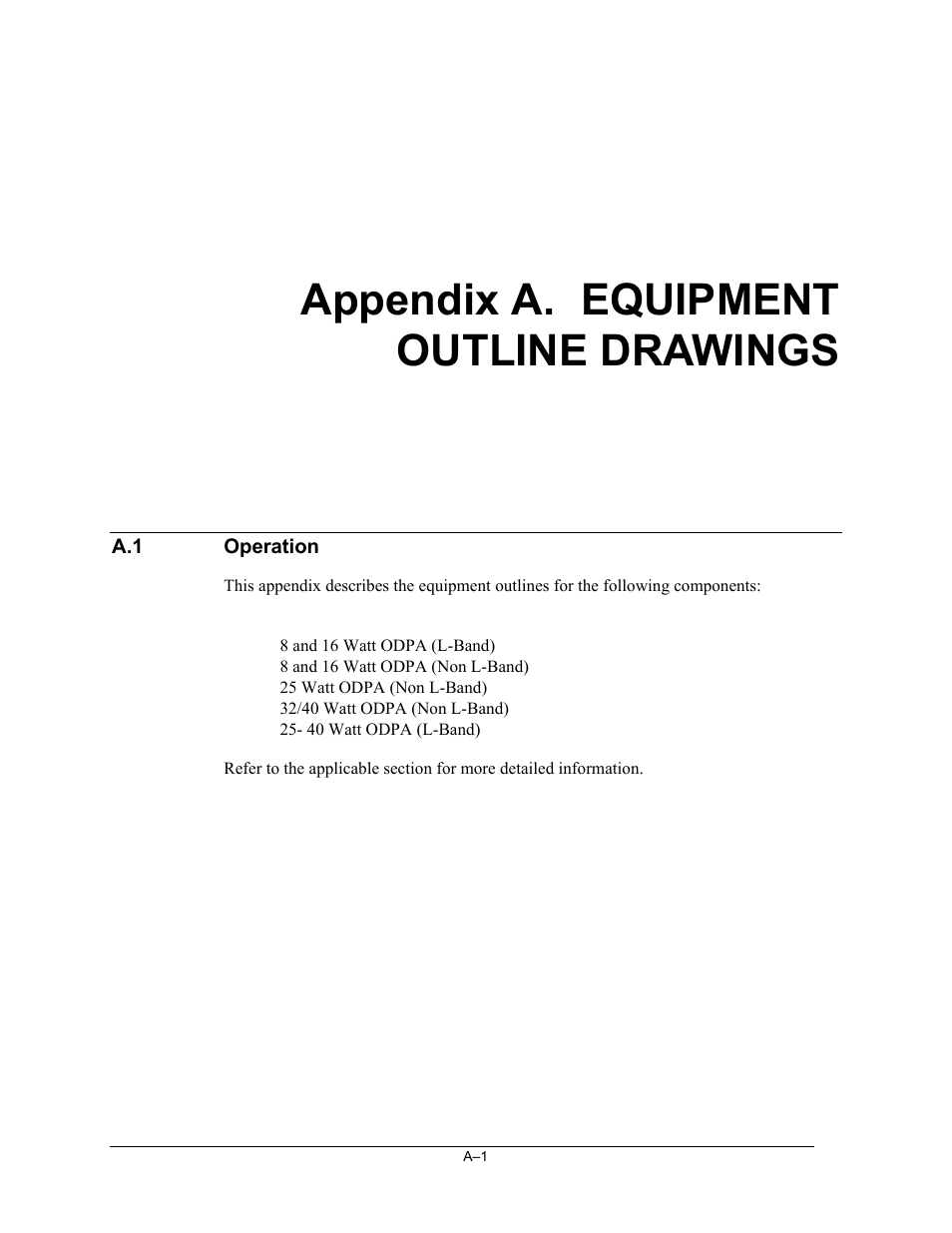 Equipment outline drawings, Operation, Appendix a. equipment outline drawings | Comtech EF Data Ku-Band Power Amplifier with Optional L-Band User Manual | Page 27 / 34