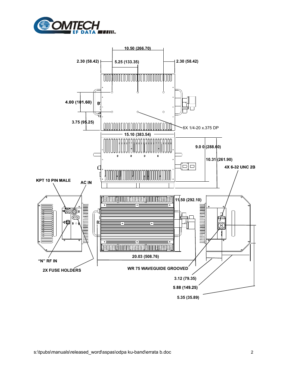 Comtech EF Data Ku-Band Power Amplifier with Optional L-Band User Manual | Page 6 / 34