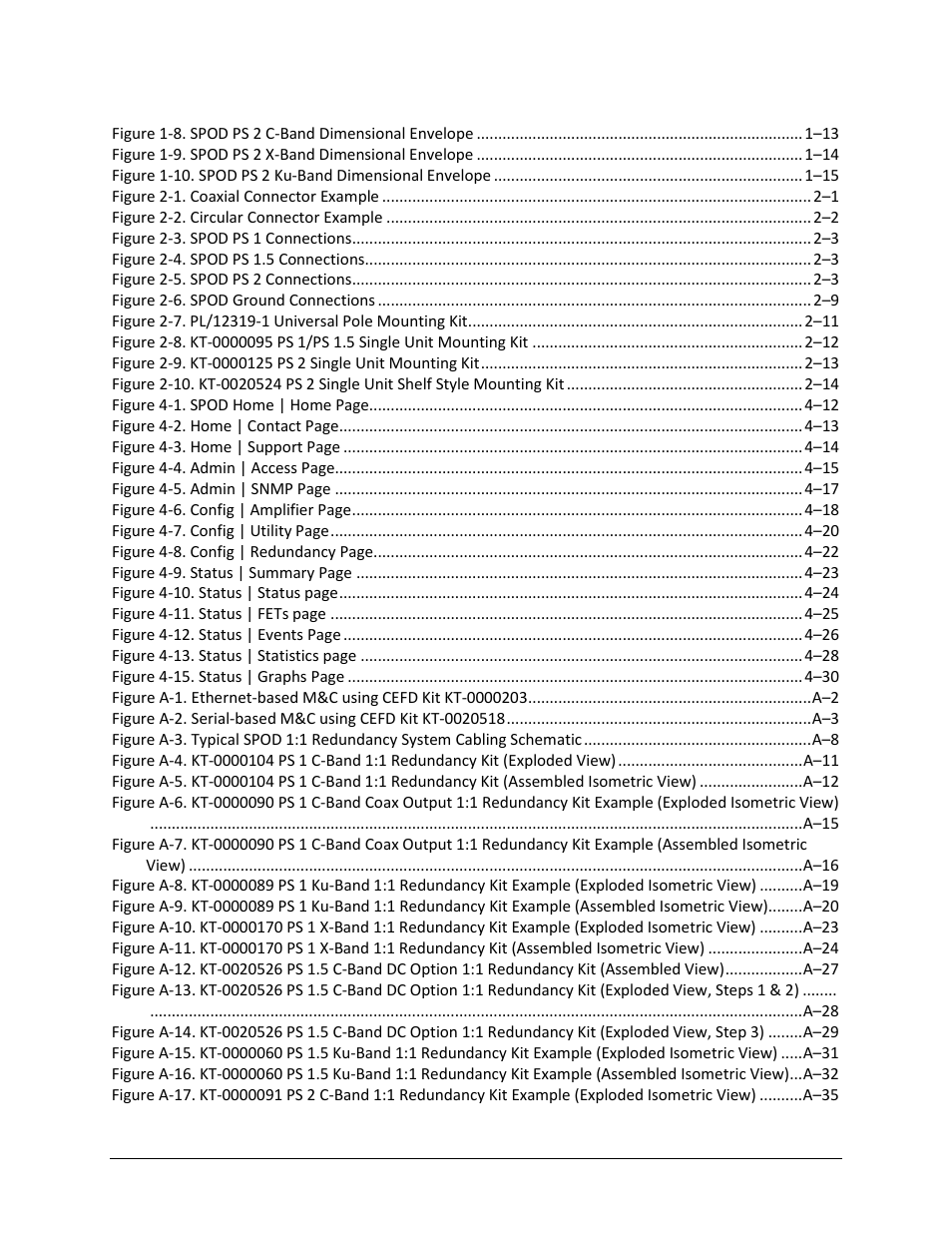 Comtech EF Data SPOD PS 1, PS 1.5, and PS 2 C-, X-, or Ku-Band User Manual | Page 10 / 194