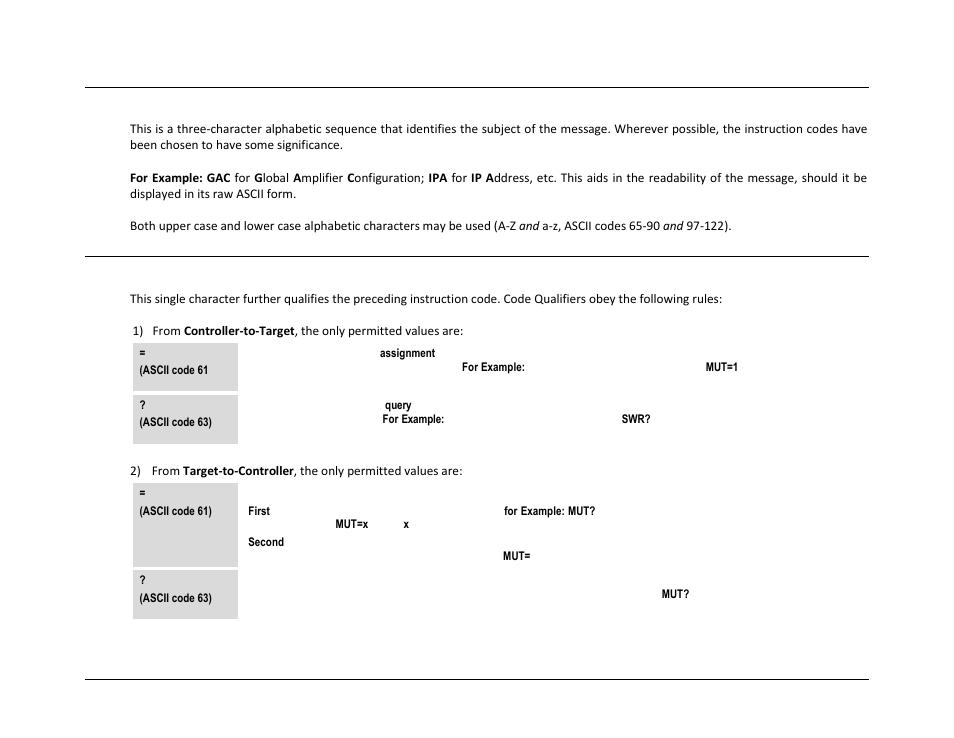 4 instruction code, 5 instruction code qualifier | Comtech EF Data SPOD PS 1, PS 1.5, and PS 2 C-, X-, or Ku-Band User Manual | Page 100 / 194