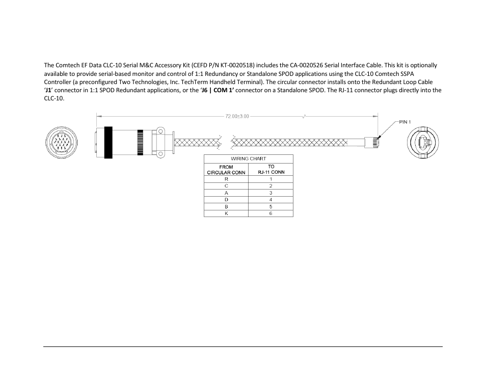 B.2.1 serial interface cable | Comtech EF Data SPOD PS 1, PS 1.5, and PS 2 C-, X-, or Ku-Band User Manual | Page 173 / 194