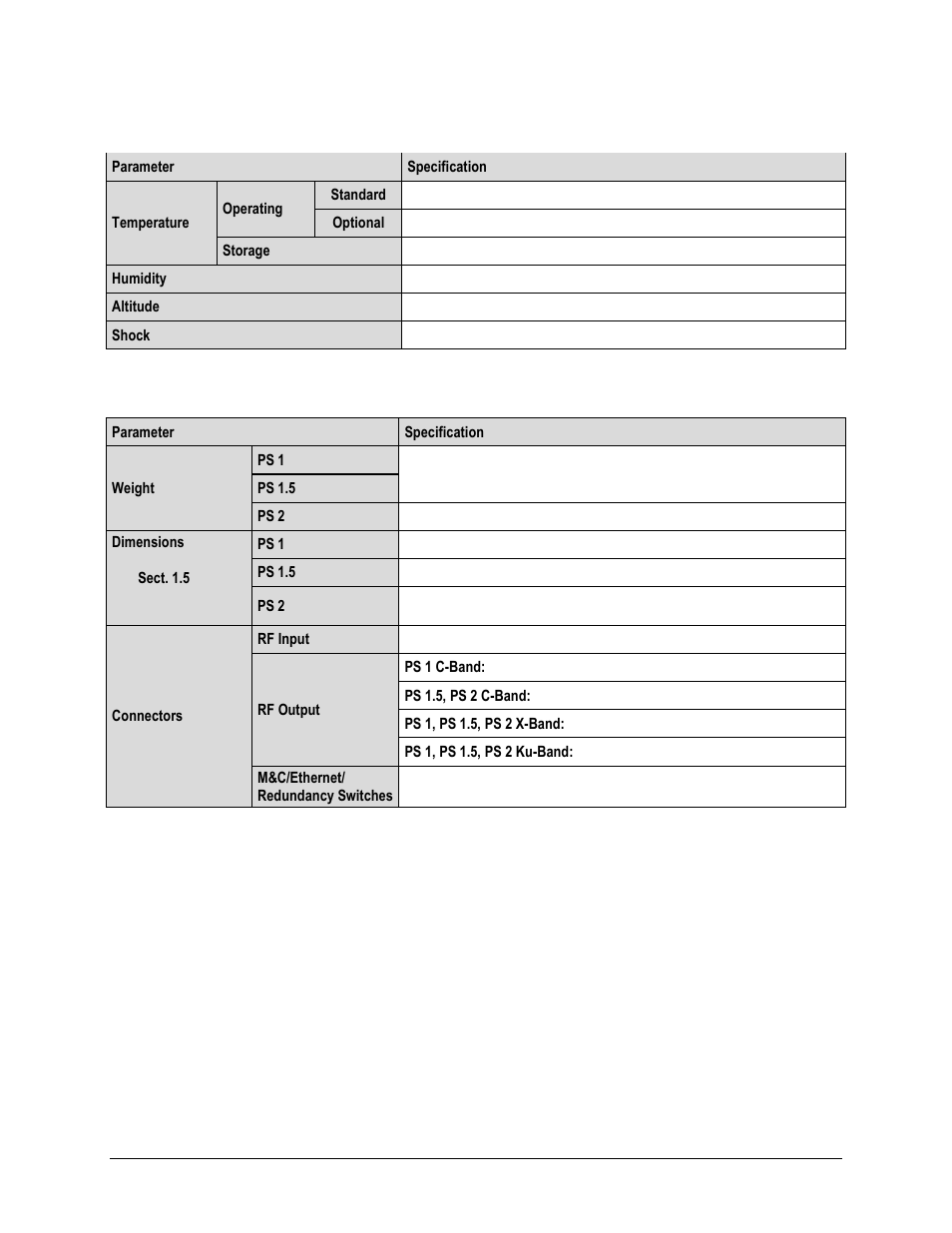 2 environmental, 3 physical | Comtech EF Data SPOD PS 1, PS 1.5, and PS 2 C-, X-, or Ku-Band User Manual | Page 23 / 194