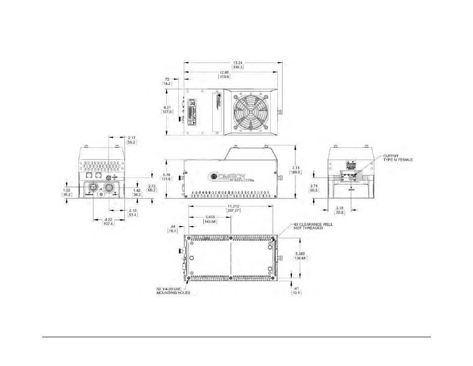 1 spod ps 1 dimensional envelopes | Comtech EF Data SPOD PS 1, PS 1.5, and PS 2 C-, X-, or Ku-Band User Manual | Page 25 / 194