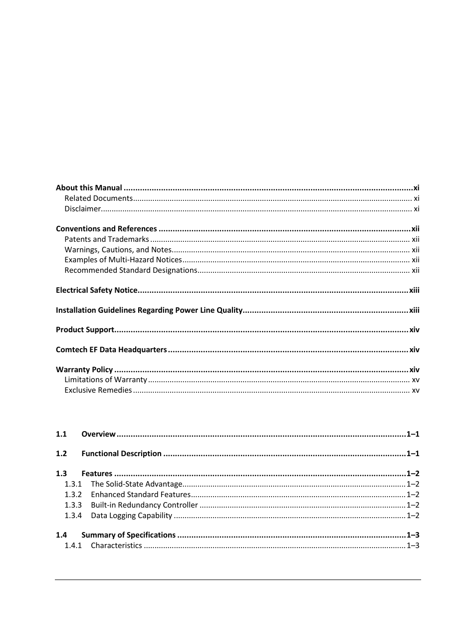 Comtech EF Data SPOD PS 1, PS 1.5, and PS 2 C-, X-, or Ku-Band User Manual | Page 5 / 194