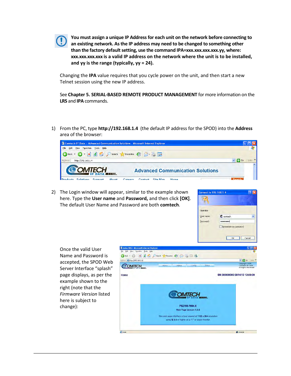 2 user login | Comtech EF Data SPOD PS 1, PS 1.5, and PS 2 C-, X-, or Ku-Band User Manual | Page 67 / 194