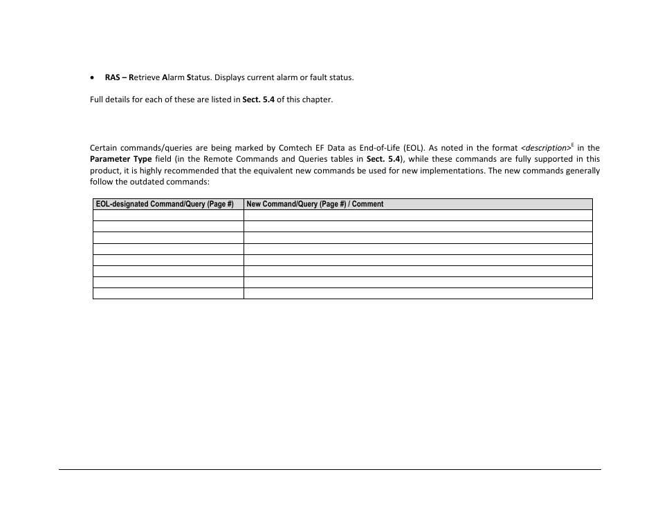 7 end-of-life commands | Comtech EF Data SPOD PS 1, PS 1.5, and PS 2 C-, X-, or Ku-Band User Manual | Page 96 / 194