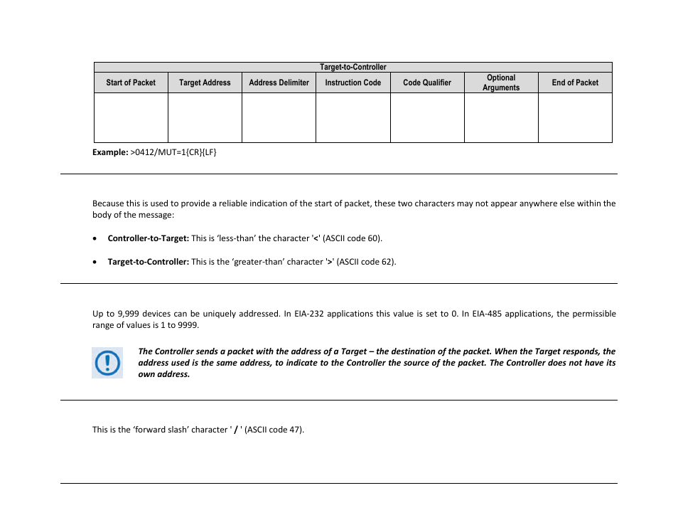1 start of packet, 2 target address, 3 address delimiter | Comtech EF Data SPOD PS 1, PS 1.5, and PS 2 C-, X-, or Ku-Band User Manual | Page 99 / 194