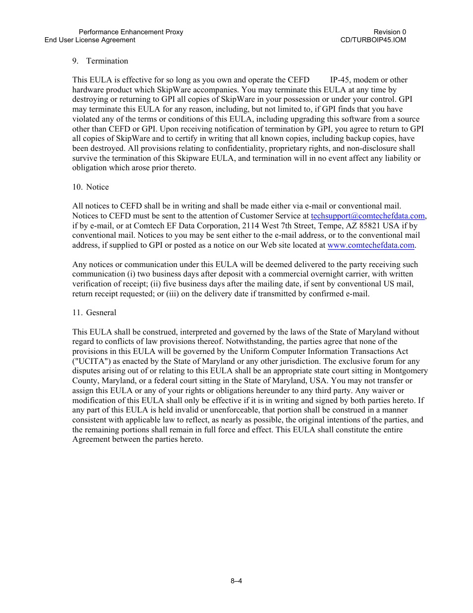 Comtech EF Data turboIP-45 User Manual | Page 106 / 108