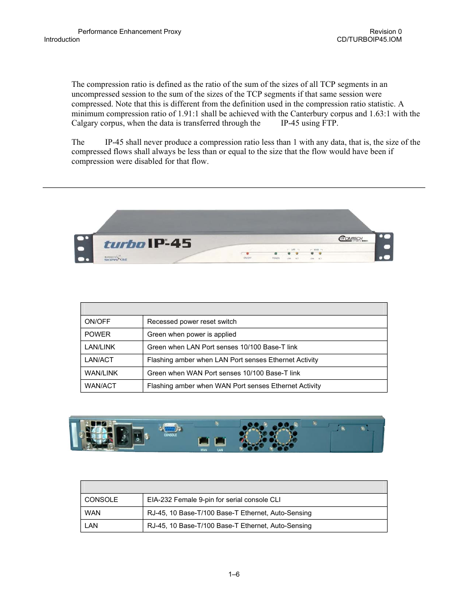 1 minimum compression ratio | Comtech EF Data turboIP-45 User Manual | Page 18 / 108