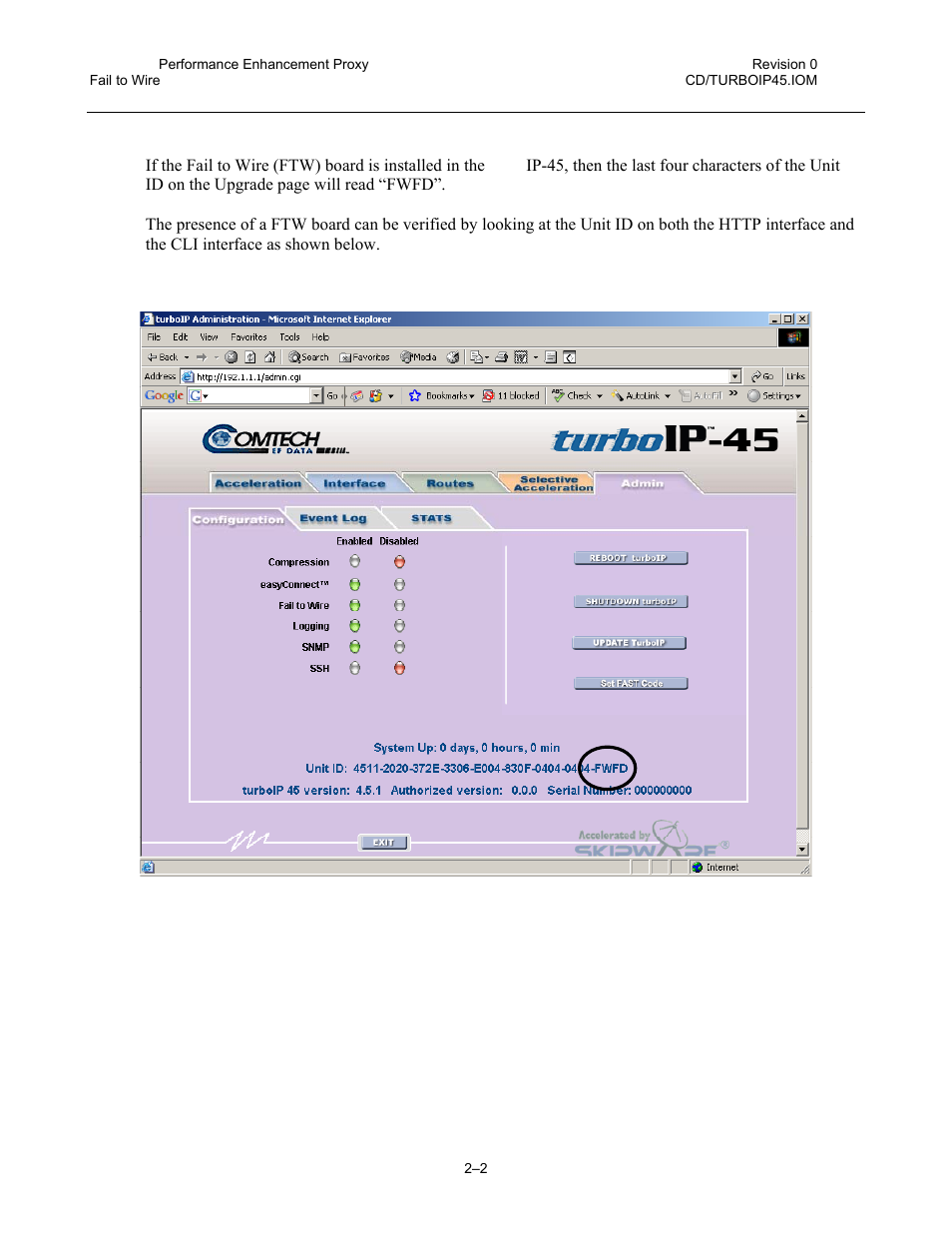 3 fail to wire board installed | Comtech EF Data turboIP-45 User Manual | Page 20 / 108