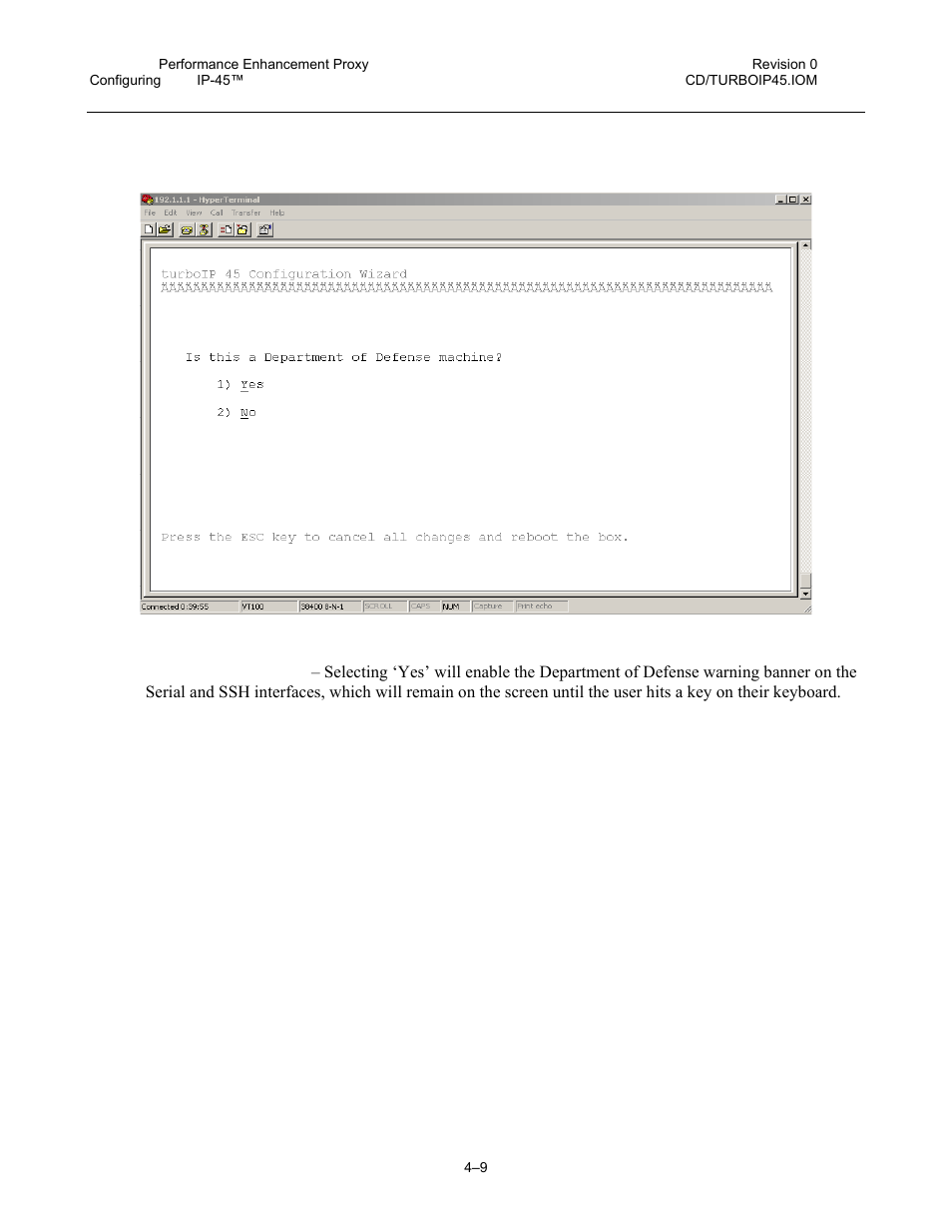 5 configuration wizard turbo ip-45 – dod banner | Comtech EF Data turboIP-45 User Manual | Page 33 / 108