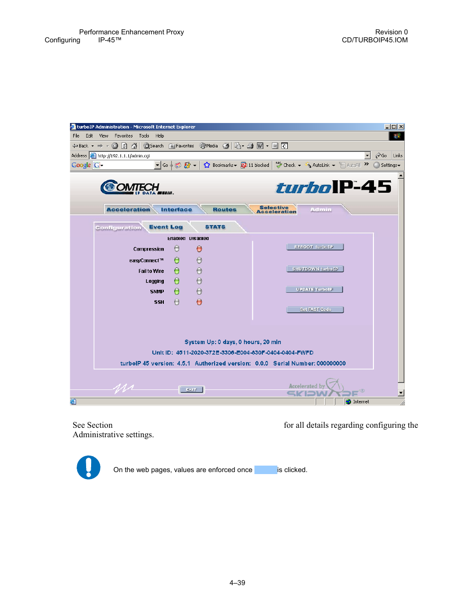 Comtech EF Data turboIP-45 User Manual | Page 63 / 108