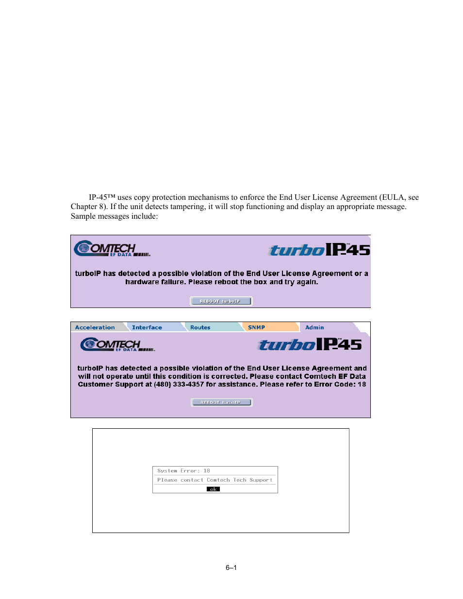 Chapter 6. copy protection | Comtech EF Data turboIP-45 User Manual | Page 95 / 108