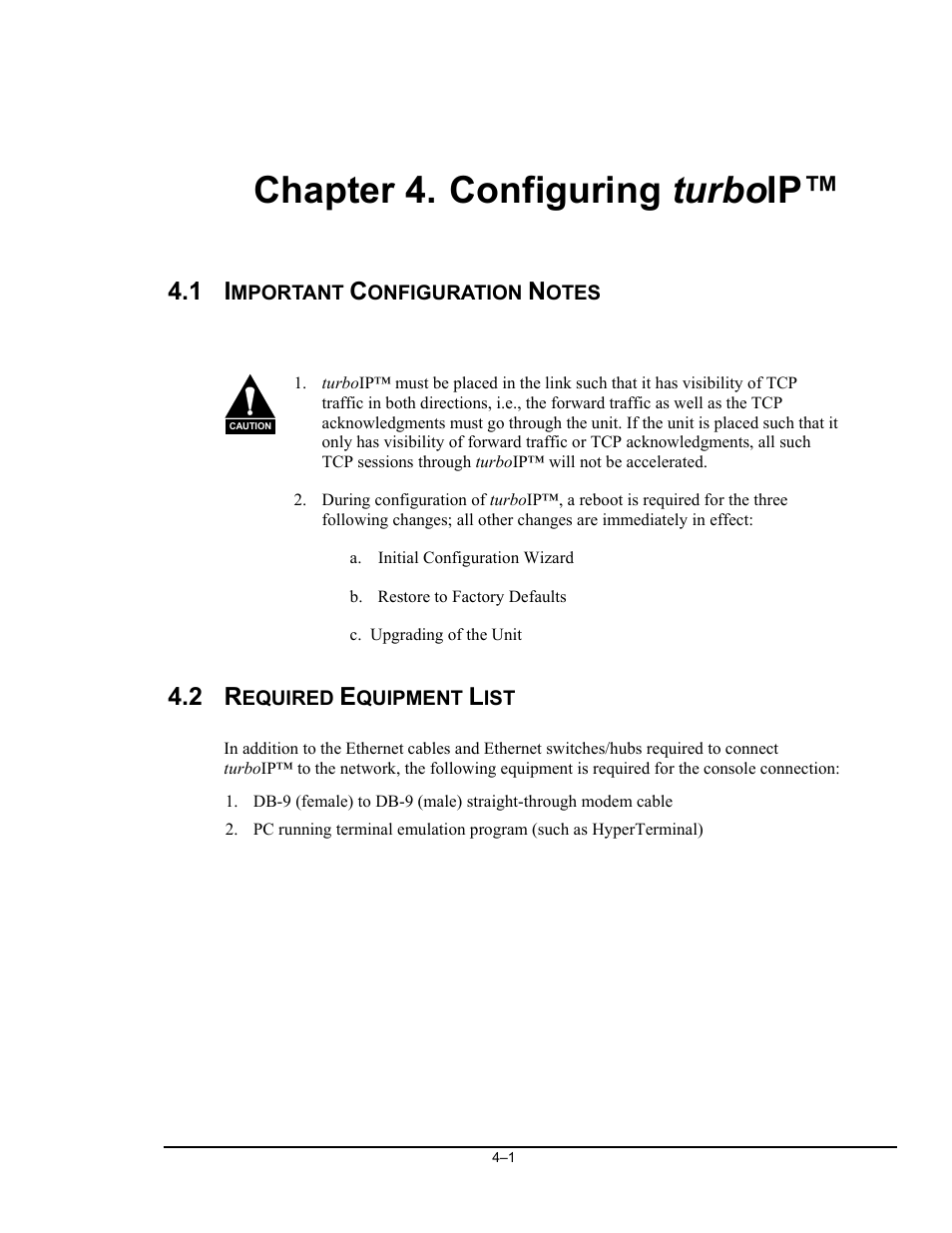 Configuring turboip, Chapter 4. configuring turbo ip | Comtech EF Data turboIP v4.0 User Manual | Page 29 / 114