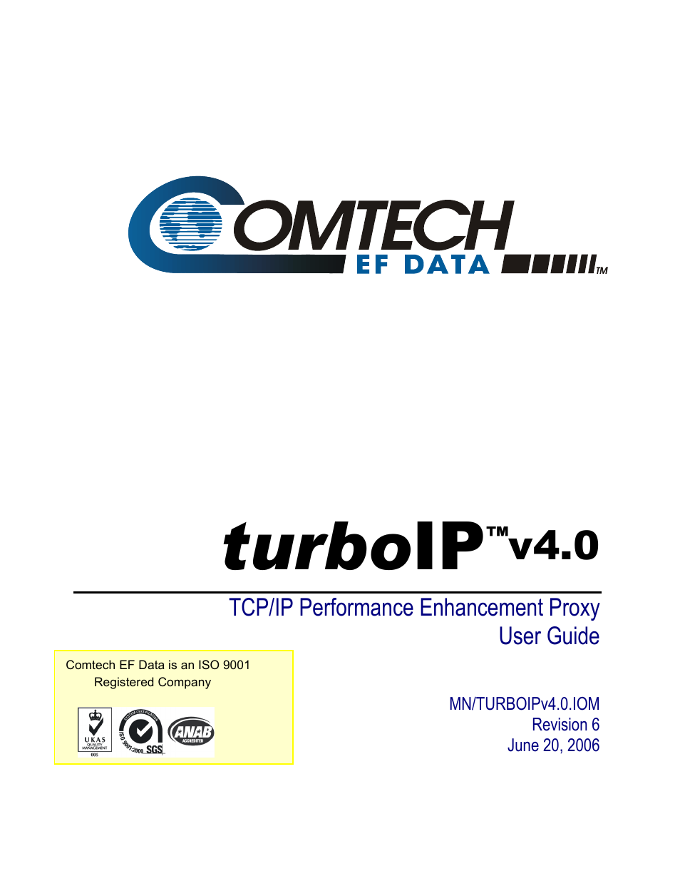 Turbo ip, V4.0 | Comtech EF Data turboIP v4.0 User Manual | Page 3 / 114