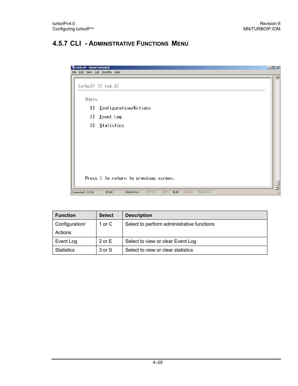 7 cli - a | Comtech EF Data turboIP v4.0 User Manual | Page 57 / 114