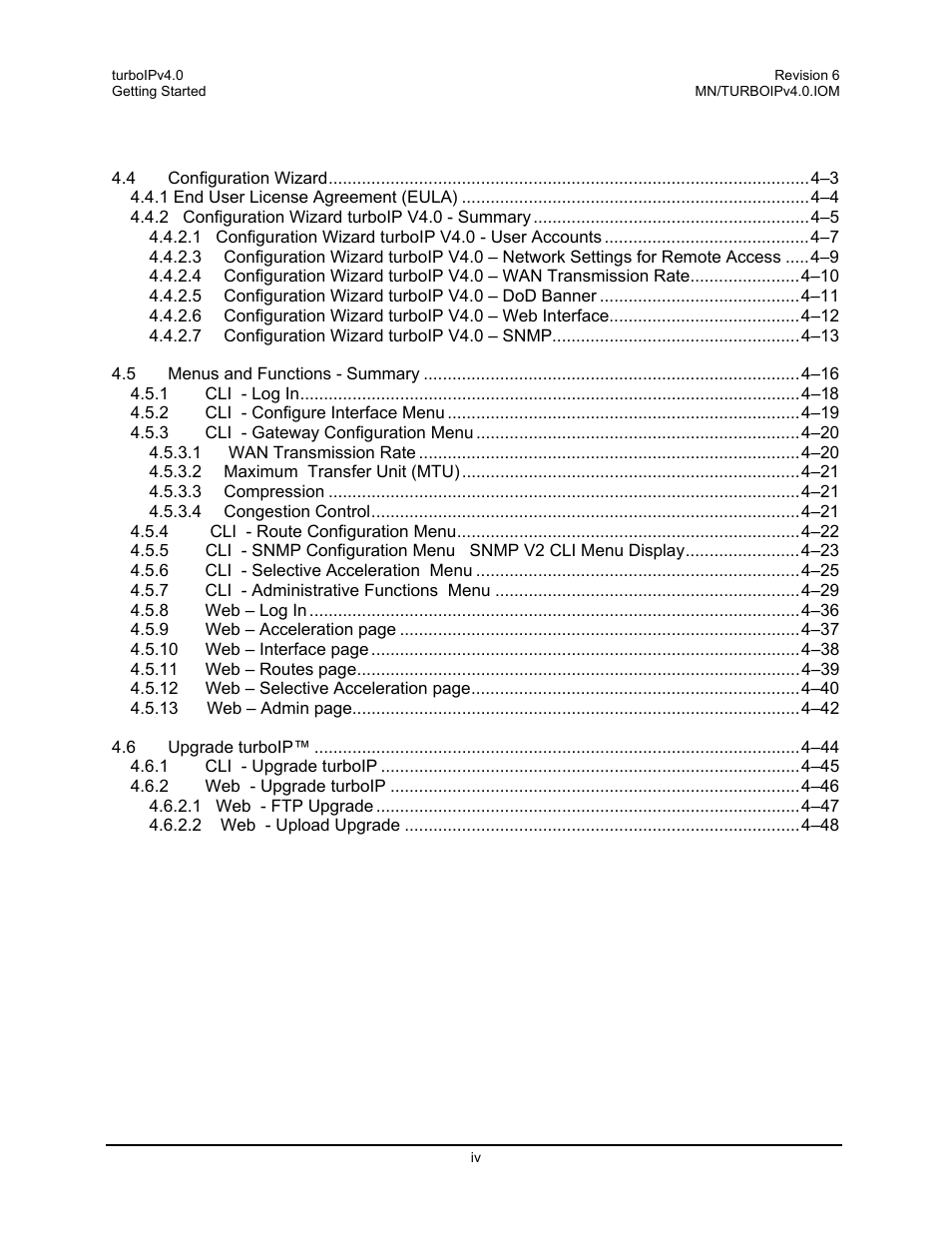 Comtech EF Data turboIP v4.0 User Manual | Page 6 / 114