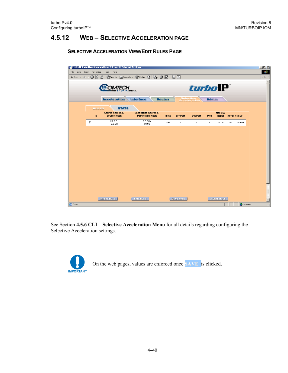 12 w | Comtech EF Data turboIP v4.0 User Manual | Page 68 / 114