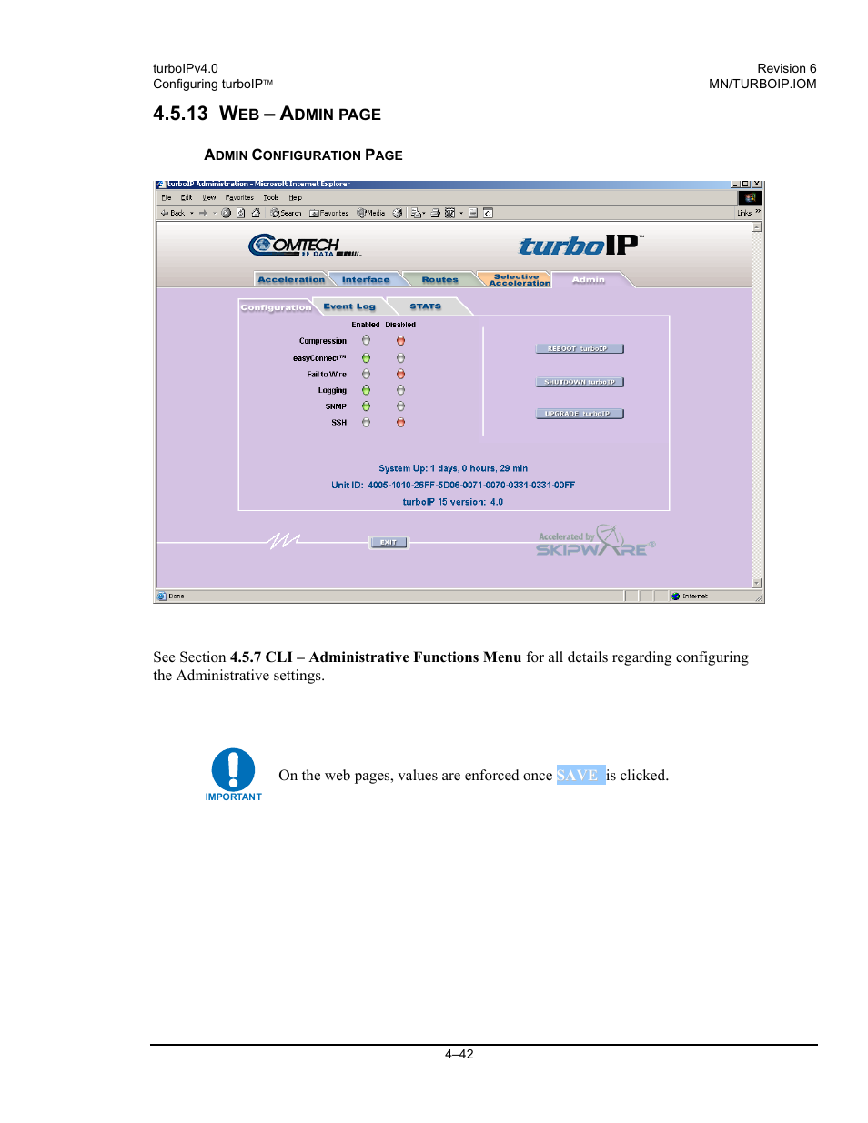 13 w | Comtech EF Data turboIP v4.0 User Manual | Page 70 / 114