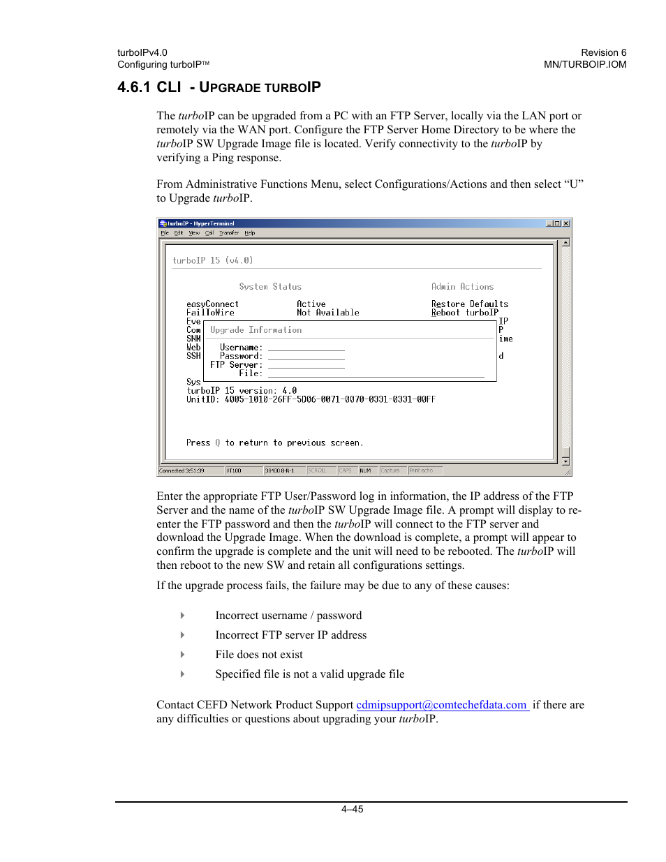 1 cli - u | Comtech EF Data turboIP v4.0 User Manual | Page 73 / 114