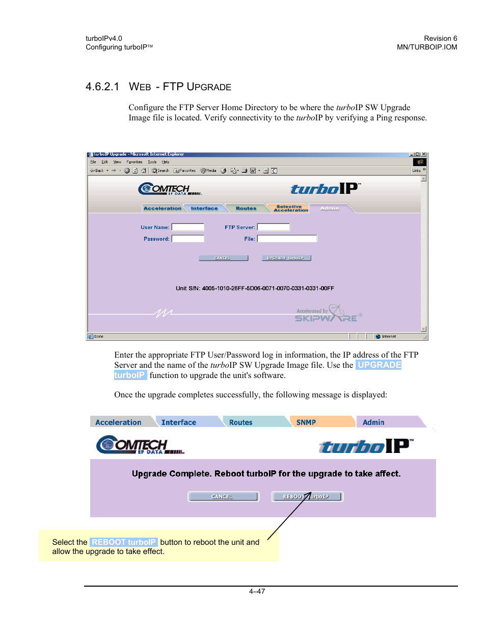 Ftp u | Comtech EF Data turboIP v4.0 User Manual | Page 75 / 114