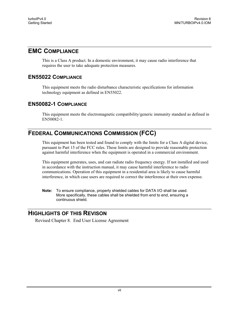 Emc c, Fcc) | Comtech EF Data turboIP v4.0 User Manual | Page 9 / 114