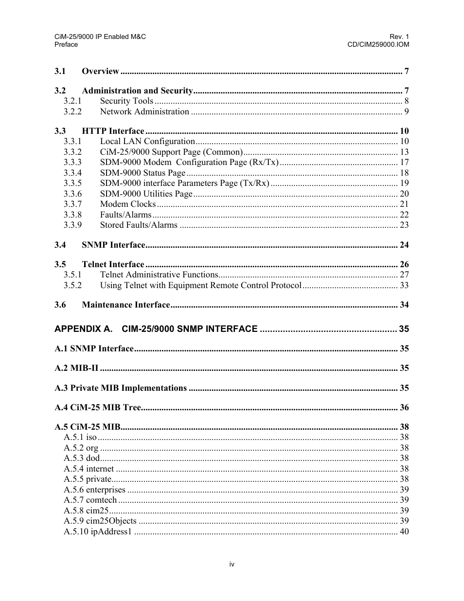 Comtech EF Data CiM-25/9000 User Manual | Page 10 / 134